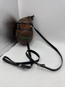 Borsa a tracolla artigianale vintage Beiuda conchiglia di cocco tracolla in pelle - Foto 1 di 10