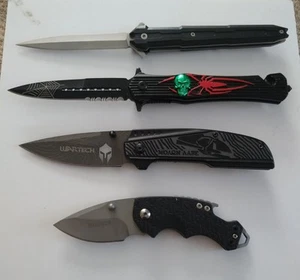 Lot Of 4 Lightly Used EDC Stainless Steel Pocket Knives - Picture 1 of 24