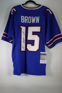 John Brown No. Camiseta deportiva 15 Buffalo Bills autografiada con certificado de autenticidad #Be430 - Imagen 1 de 4