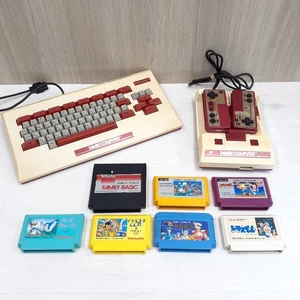 Famicom Japanese console with Family Basic Keyboard & 6 games tested FB812 - Picture 1 of 12