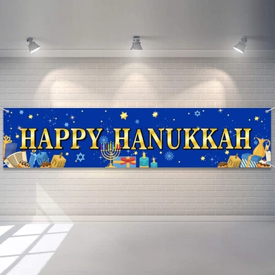 Gran Feliz Hanukkah Fiesta Decoración Suministros Hanukkah Fotografía Telón de Fondo 70. Foto 1 de 4