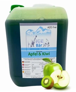 (5,19 EUR/l) ICE BÄR Slush Sirup Konzentrat AZO FREI Apfel Kiwi 5 Liter - Picture 1 of 1