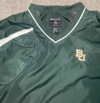 Chaqueta cortavientos de fútbol americano Baylor Bears BU Team para hombre XXL verde amarillo NCAA Y2K Foto 1 de 4