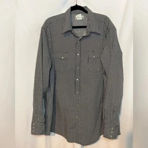 Camicia Wrangler uomo taglie forti alta western nera bianca geometrica manica lunga - Foto 1 di 3