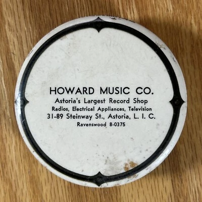 Pincel de disco antigo espanador Astoria New York Howard Music Co loja de discos original - Imagem 1 de 4
