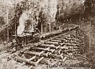Logging Locomotive Pulling On Crib Trestle, Washington 1900 Historic Photo Print
