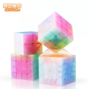 Confezione 4 Cubi Jelly Series Cube Speed Cube 2 3 4 5 Strati Stickerless Gioco Giocattoli - Foto 1 di 9