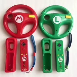 Nintendo Wii Remote Plus MarioKart 8 Steering Wheel Mario Luigi Controller - Picture 1 of 10