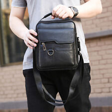 Men Briefcase Bag Casual Vintage Messenger Bag Satchel Pouch for Work (Black)
