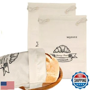 MQZAYZ Sourdough Linen Bread Bags for Homemade Reusable Bread Storage Contain - Picture 1 of 5