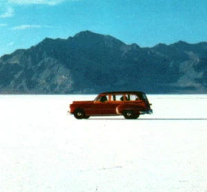Pontiac Stream Liner Eight Station Wagon Car Postcard Bonneville Salt Flats - Picture 1 of 3