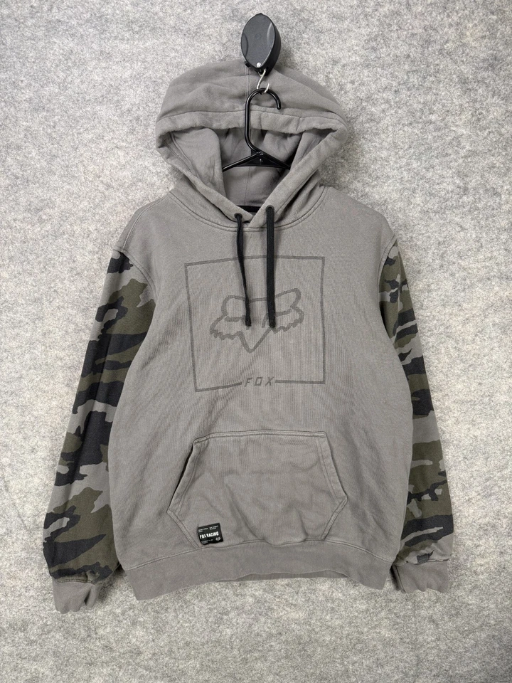 Fox гонки Hoddie куртка мужская M серый Fox логотип с карманом и Comofogue рукав - Изображение 1 из 4