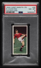 1958 Cadet Sweets Footballers Bobby Charlton #25 PSA 8 Rookie RC
