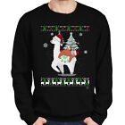 1Tee Mens Llama And Drunk Sloth At Christmas Sweatshirt Jumper