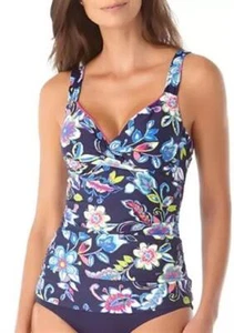 NWT Anne Cole Holiday Paisley 36B/34C Underwire Twist Tankini Swim Top 116015 - Picture 1 of 1