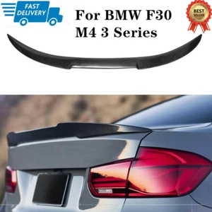 Rear Trunk Spoiler For BMW F30 M4 Style Carbon Fiber Looking Sedan Racing Sport - Foto 1 di 7
