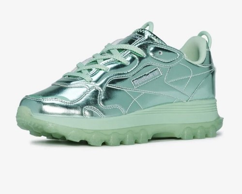 Scarpe classiche in pelle Reebok Cardi B scarpe da ginnastica giovani taglia 4 5 verdi HR0449