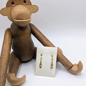 Vintage Ohrringe 333 Gold 8kt + Diamant UNGETRAGEN NOS 80er Jahre Nr:1395 - Bild 1 von 5