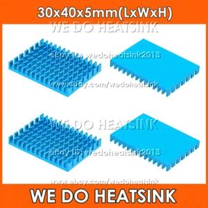 30x40x5mm Sky Blue Anodized Heatsink Radiator Cooler With Thermal Pad for CPU IC - Photo 1/4