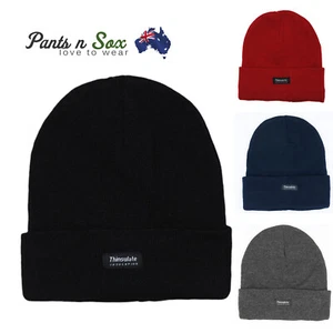 Mens INSULATION POLAR FLEECE BEANIES WINTER Thermal Knitted THINSULATE AU Stock - Picture 1 of 5