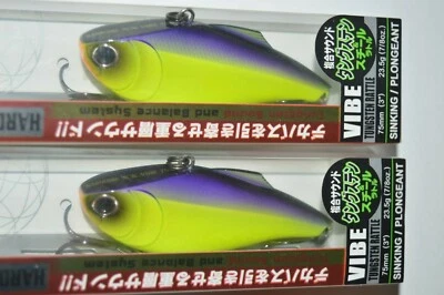 2 señuelos duel hardcore xx tungsteno sonajero vibra 3" 7/8 oz púrpura espalda chartreuse Foto 1 de 4