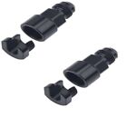 2Pcs Black An6 Union Connector An6 To 3 8 Female Coupler For Car