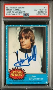 Mark Hamill 1977 Topps Star Wars #1 Luke Skywalker Signed PSA 10 Autograph Auto - Picture 1 of 2
