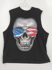 Faded Glory T Shirt Mens Adult Size XL Sleeveless Graphic Skull Print Crew Neck - Picture 1 of 5