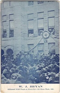 Knoxville, Iowa Old Home Week William Jennings Bryan 1909 Antique Postcard - Imagen 1 de 2