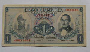 ZALDI2010 - Colombia. 1 Peso Del 1961 - Banconota