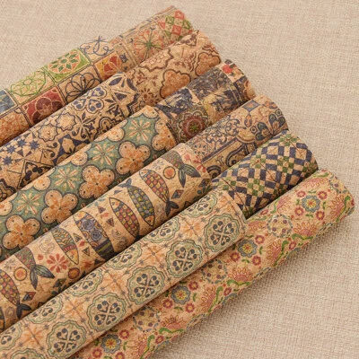 A4 Soft Cork Fabric Sheet Floral Printing Pathwork Sewing Handcraft DIY Supplies - Image 1 of 4