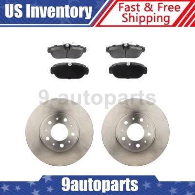 Rotores de disco delanteros + pastillas de freno de cerámica para 1991 1992 1993 1994 1995 Volvo 940 Foto 1 de 4