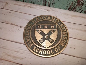 Vintage Bronzed Brass Desk Plaque  Harvard  School Of Business Graduate.  4.5" - Picture 1 of 24