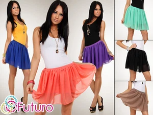 Sexy Falda para Mujer Cintura Flippe Acampanada Chifón Colores de Verano Talla 8-12 FA11 - Imagen 1 de 7