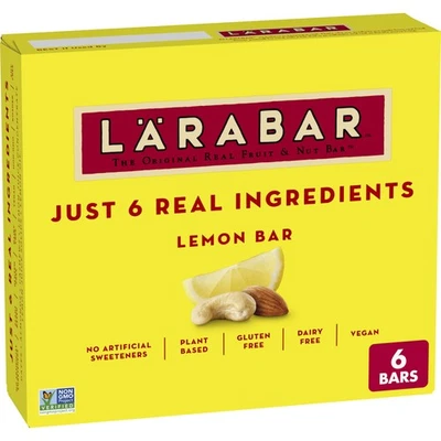 Larabar Barra de Limón Snack Saludable 6 Unidades Vegano Sin Gluten Sin Dulce Artificial... Foto 1 de 2