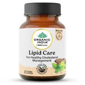 Organic India Lipid Care - 60 Veg Caps Helps Normal Cholesterol & Lipid Levels - Picture 1 of 5