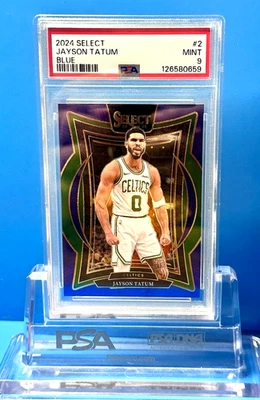 Jayson Tatum PSA 9! Panini Select #2 azul 2024-25 Foto 1 de 2