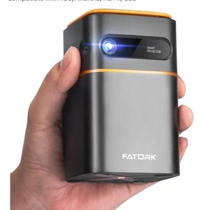 FATORK Mini Projector, 5G WiFi 6 Bluetooth Short Throw Projector, HD 1080P DLP - Picture 1 of 6