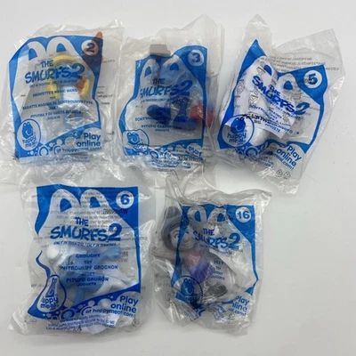 Lote de 5 bonecos de filme Smurfs 2 McDonalds Happy Meal brinquedos novos - Imagem 1 de 4