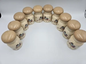 International "Heartland" Spice Set Of 10 Containers Jars 4" With Lids Vintage - Picture 1 of 9