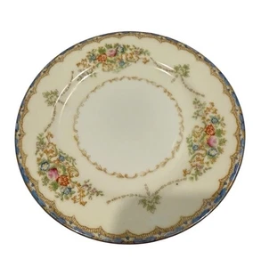 Empress China Pan y Mantequilla 6.25” Plato Borde Azul, Rollos Dorados Spray Floral - Imagen 1 de 5