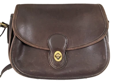 Bolsa tiracolo Coach 1990 vintage couro marrom pequena pradaria B5C-9954 8"x10" - Imagem 1 de 4