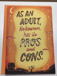 Hallmark Happy Halloween Karte ERWACHSENE PRO NACHTEILE Spaß lustig 8x5,5 Familie Freund - Bild 1 von 9