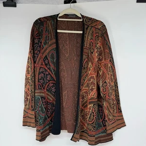 Cárdigan tejido estampado floral Peruvian Connection para mujer talla XLPima algodón - Imagen 1 de 7