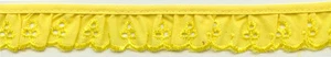 1" BRIGHT YELLOW RUFFLED EYELET FABRIC TRIM 25 YARDS - Picture 1 of 1
