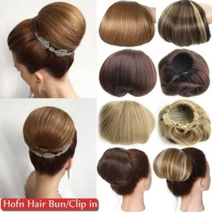 US Large Hair Bun Messy Straight Bun Drawstring Cover Hair Extensions Real Thick - Picture 1 of 23