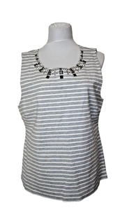 Neu mit Etikett J. Crew Tank Top mit Perlenausschnitt Akzenten Größe XL - Bild 1 von 4