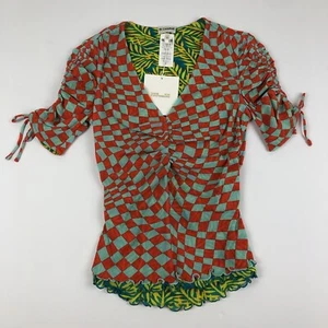 DVF Abriella Reversible Abstract Top Size Medium - Picture 1 of 8