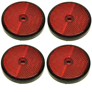 Red Round Rear Reflector Pack of 4 for Trailers Fence Gate Posts TR072 - Picture 1 of 6