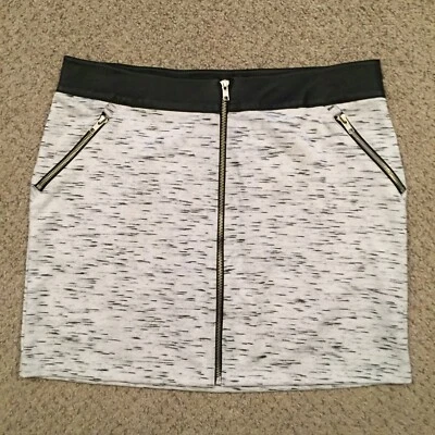 Falda Rock & Republic Grande Corta Sin Forro Cremallera Completa Gris Jaspeado Lápiz  Foto 1 de 4